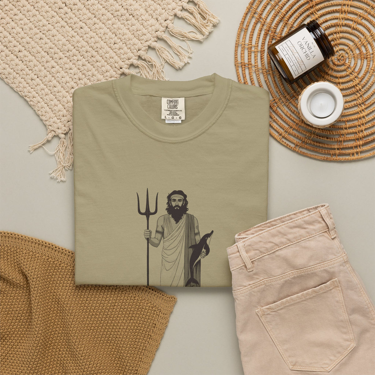 Poseidon: The Earth-Shaker — Garment-Dyed One-Ink Tee