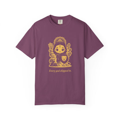 Durga · “Every god chipped in.” — Garment-Dyed One-Ink Tee