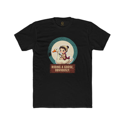 Aphrodite · “Riding a goose, obviously.” — Unisex T-Shirt