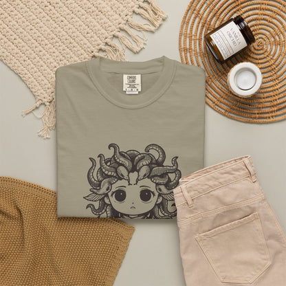 Medusa · “Look again.” — Garment-Dyed One-Ink Tee