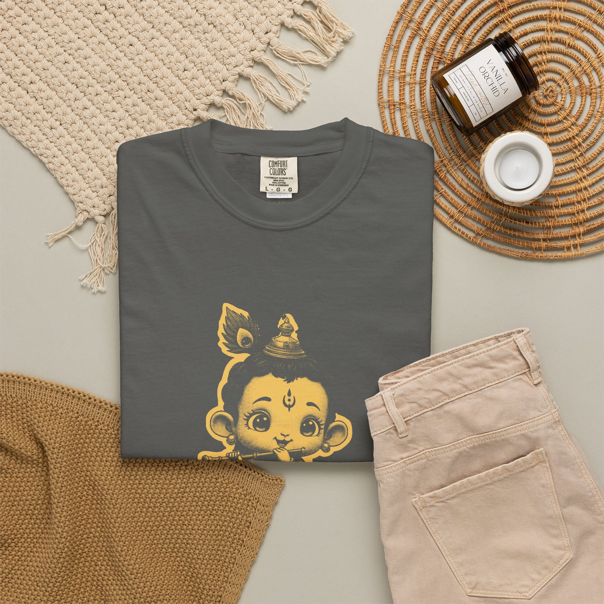 Krishna · “Butter thief. Heart thief.” — Garment-Dyed One-Ink Tee