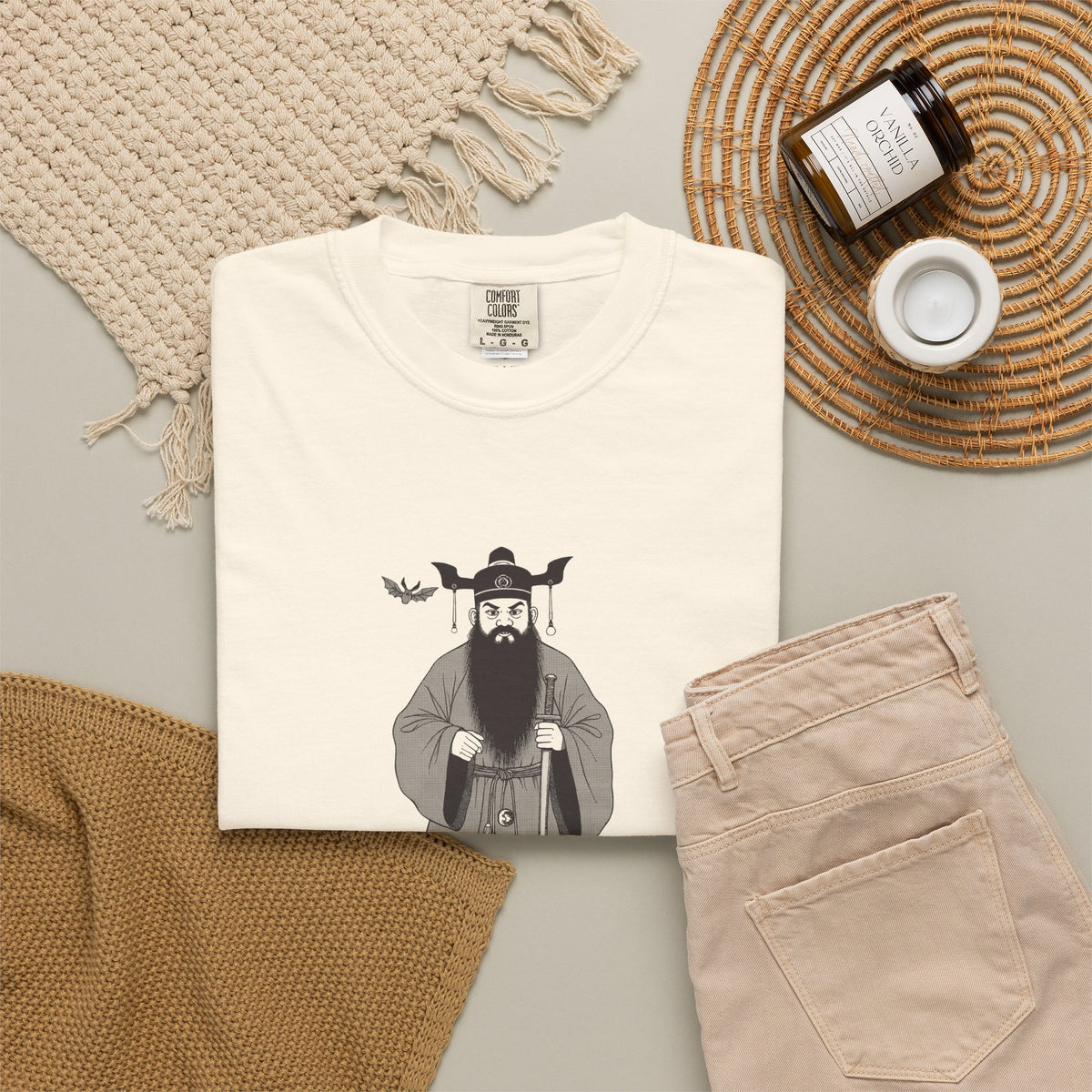 Zhong Kui: The Demon Queller — Garment-Dyed One-Ink Tee