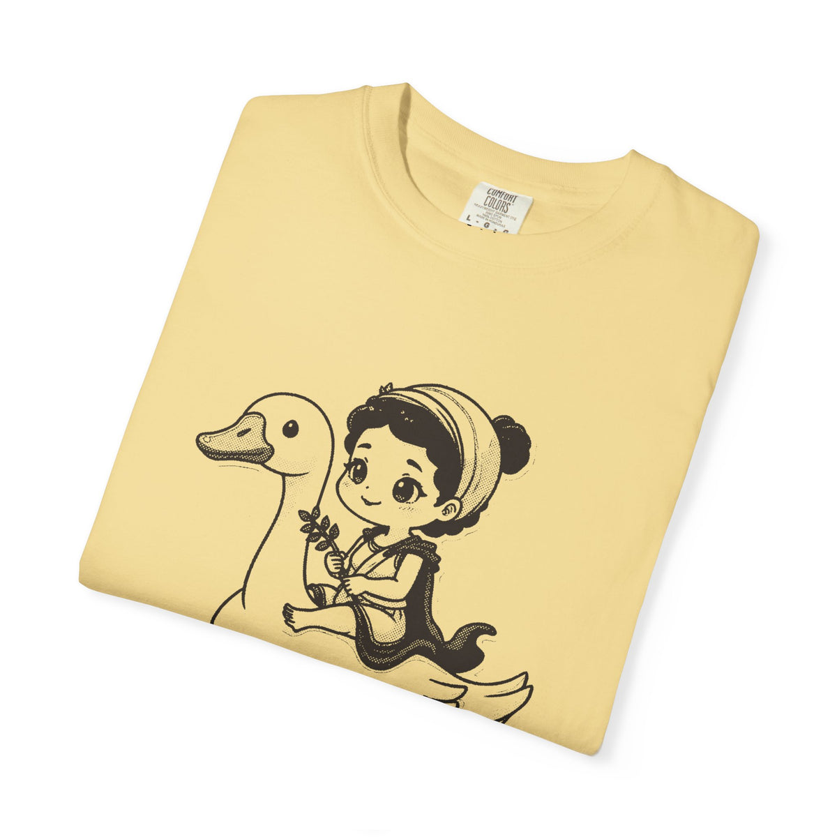 Aphrodite · “Riding a goose, obviously.” — Garment-Dyed One-Ink Tee