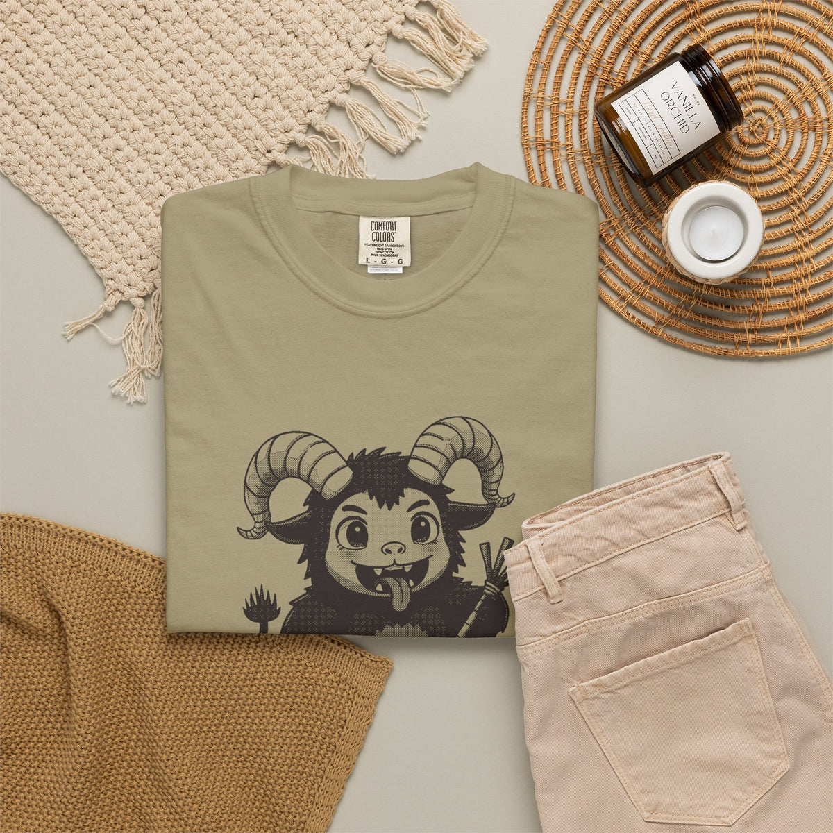 Krampus · “Mostly good this year.” — Garment-Dyed One-Ink Tee