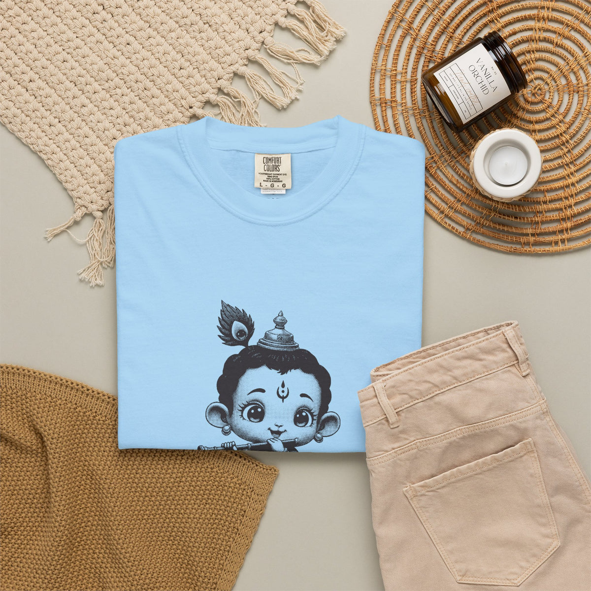 Krishna · “Butter thief. Heart thief.” — Garment-Dyed One-Ink Tee