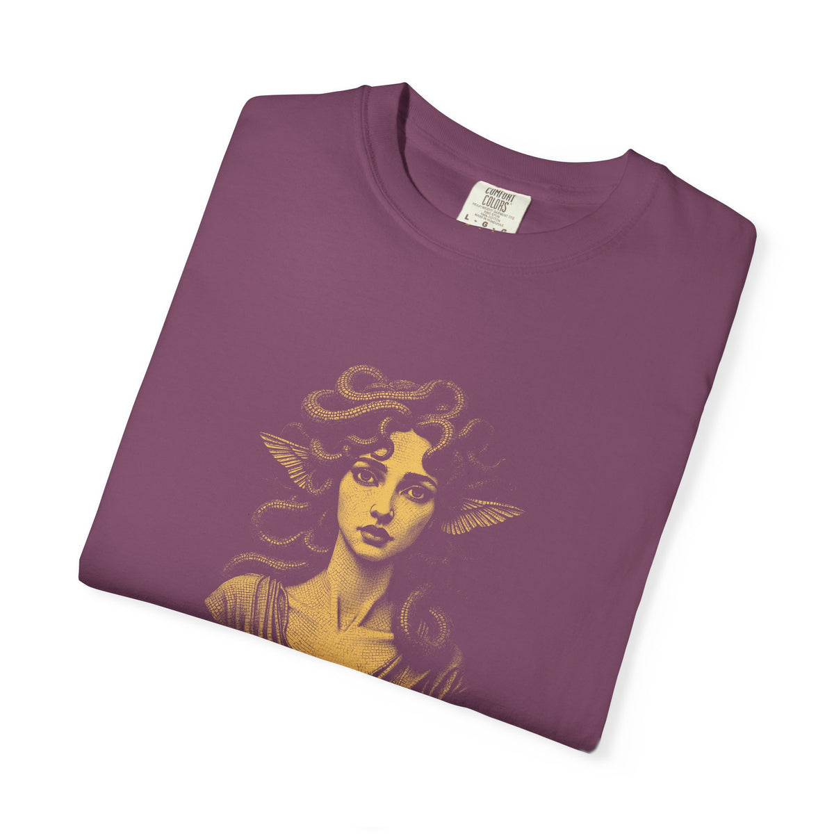 Medusa · “Look again.” — Garment-Dyed One-Ink Tee