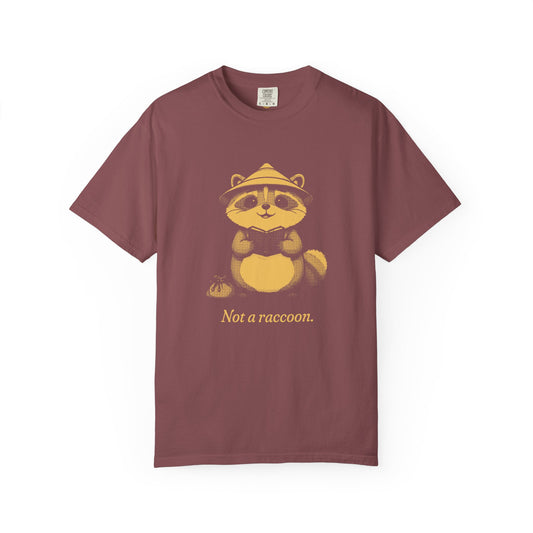 Tanuki · “Not a raccoon.” — Garment-Dyed One-Ink Tee