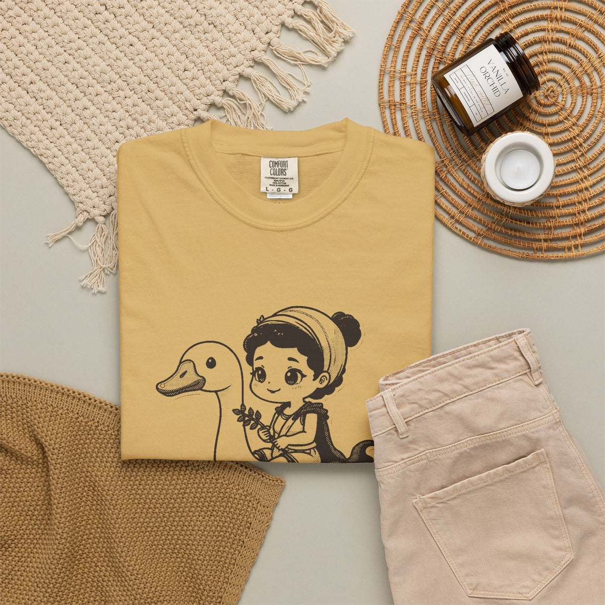 Aphrodite · “Riding a goose, obviously.” — Garment-Dyed One-Ink Tee