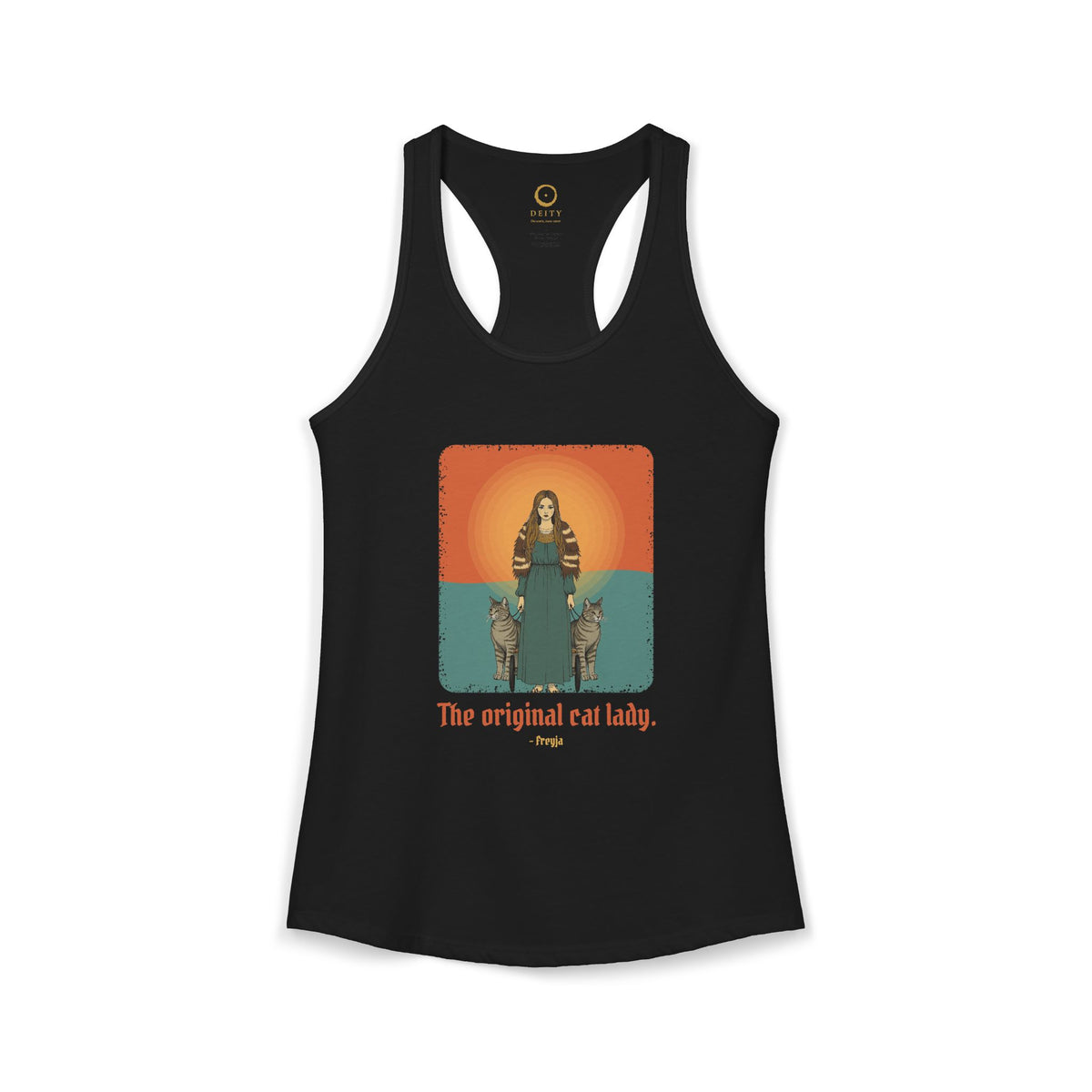 Freyja: Lender of the Falcon Cloak — Women's Racerback Tank