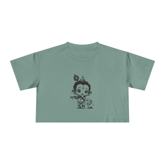 Krishna: Holder of the Flute — Women's Crop Tee