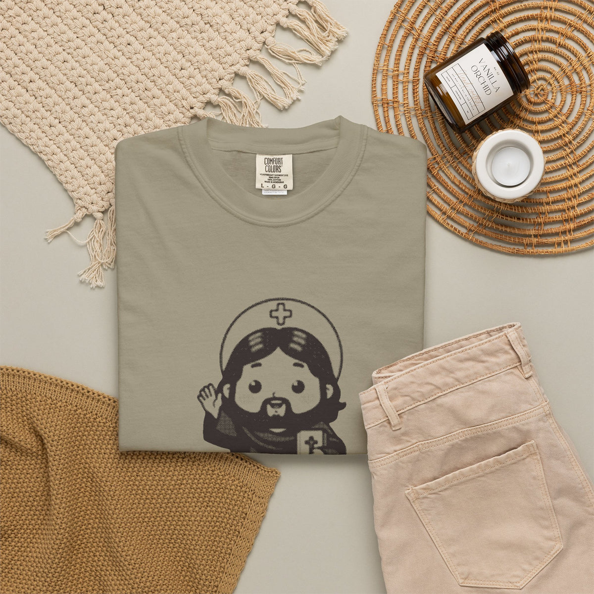 Jesus Christ · “How long must I put up with you?” — Garment-Dyed One-Ink Tee