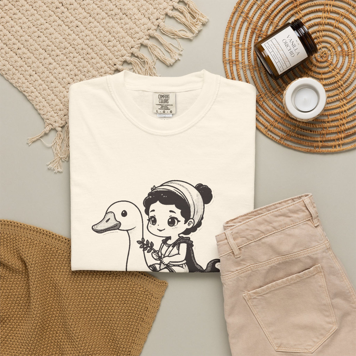 Aphrodite · “Riding a goose, obviously.” — Garment-Dyed One-Ink Tee