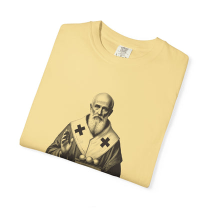St Nicholas of Myra · “Give in secret.” — Garment-Dyed One-Ink Tee