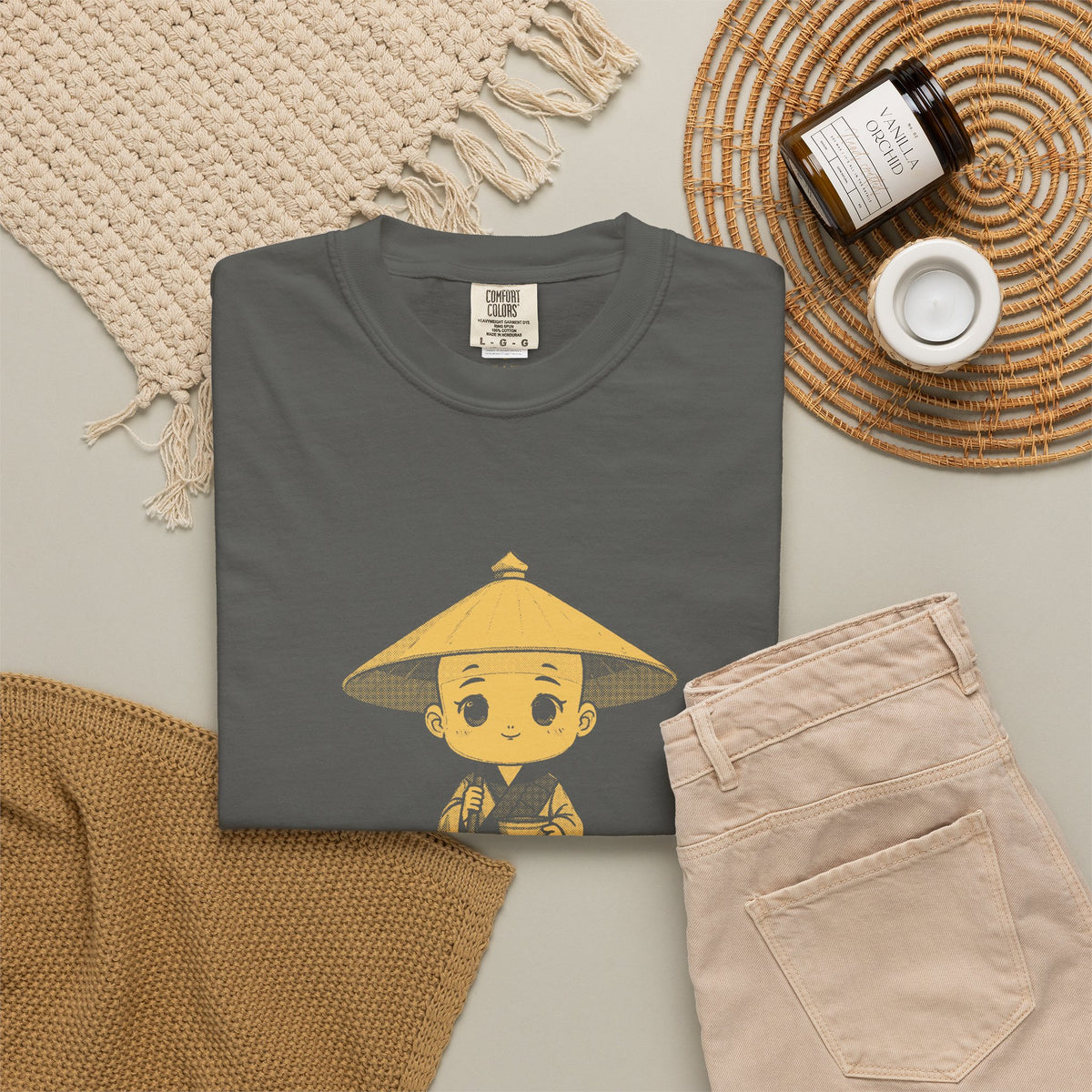 Kōbō Daishi · “Never walking alone.” — Garment-Dyed One-Ink Tee