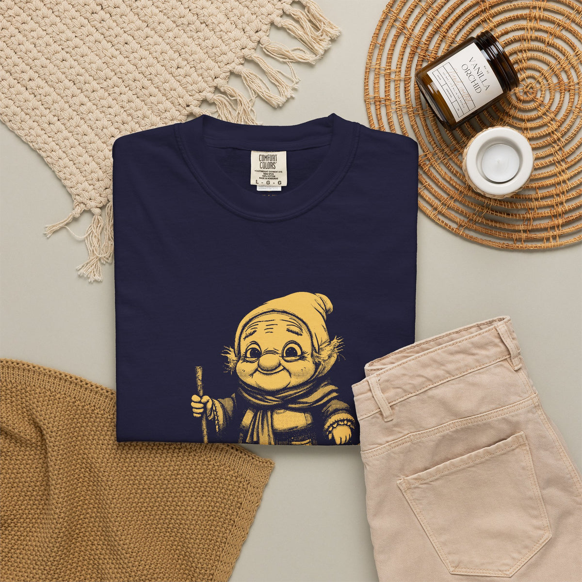 La Befana · “Sweep the old year out.” — Garment-Dyed One-Ink Tee