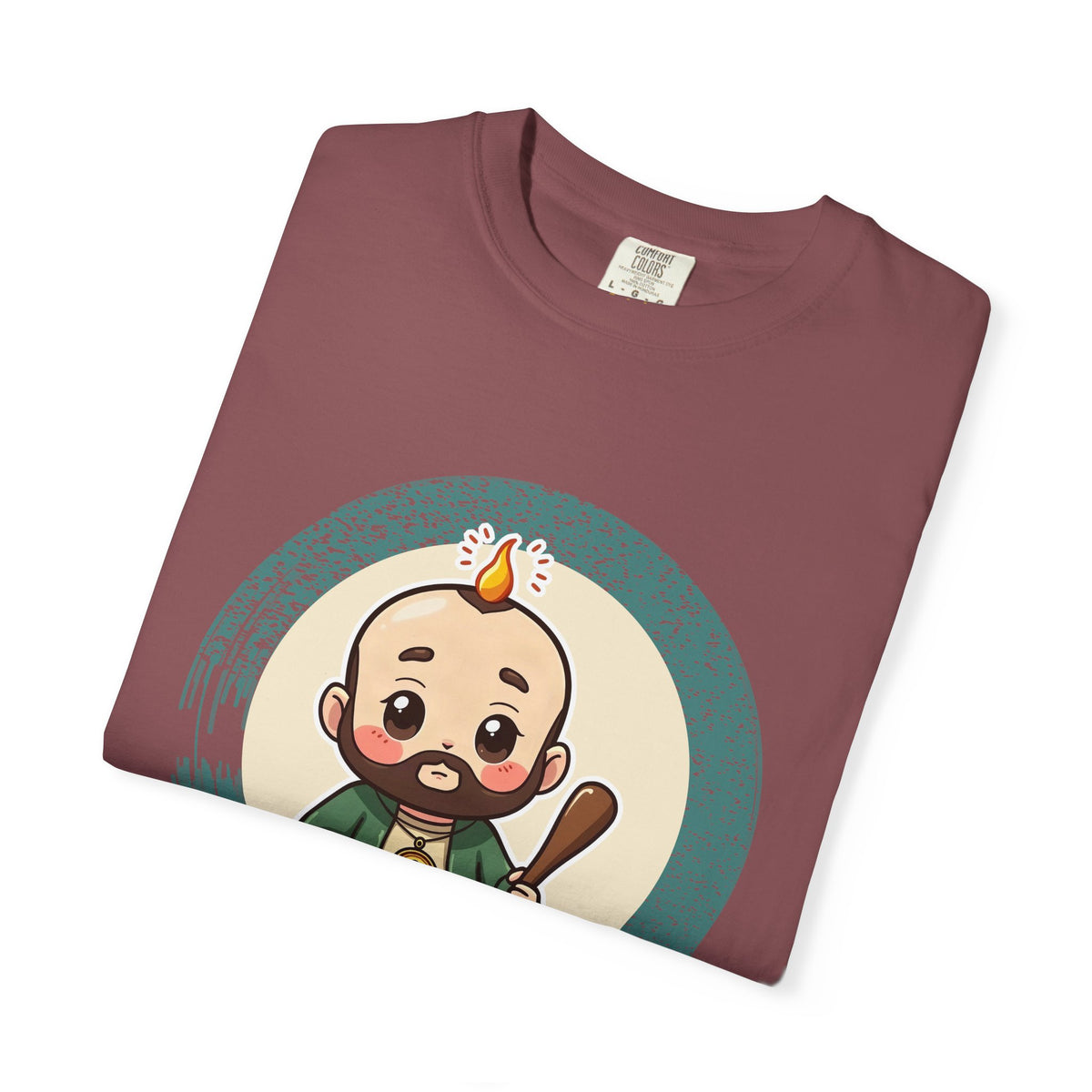 St Jude Thaddeus: Bearer of the Pentecost Flame — Garment-Dyed T-Shirt