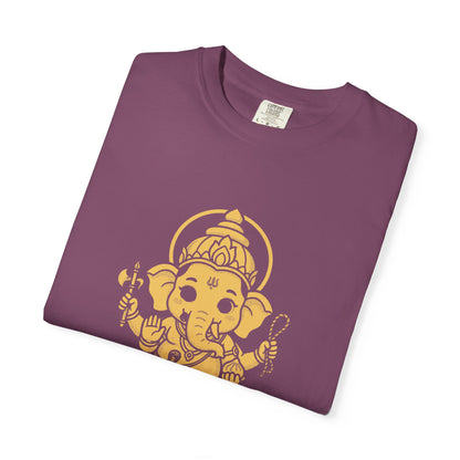 Ganesha · “First things first.” — Garment-Dyed One-Ink Tee