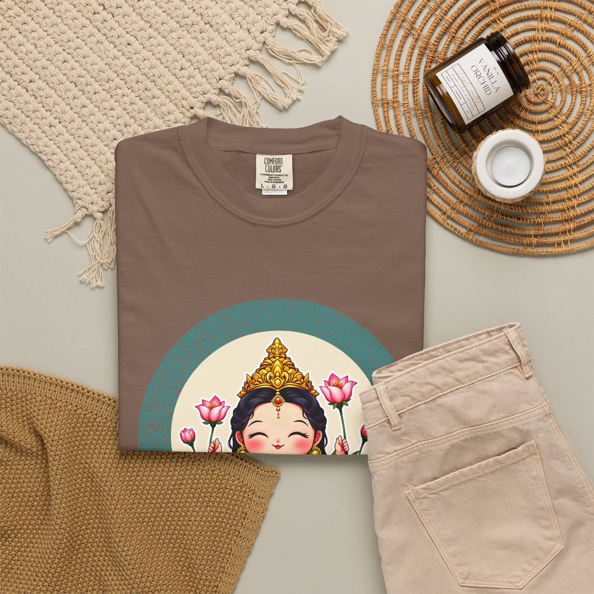 Lakshmi: She of the Lotus — Garment-Dyed T-Shirt