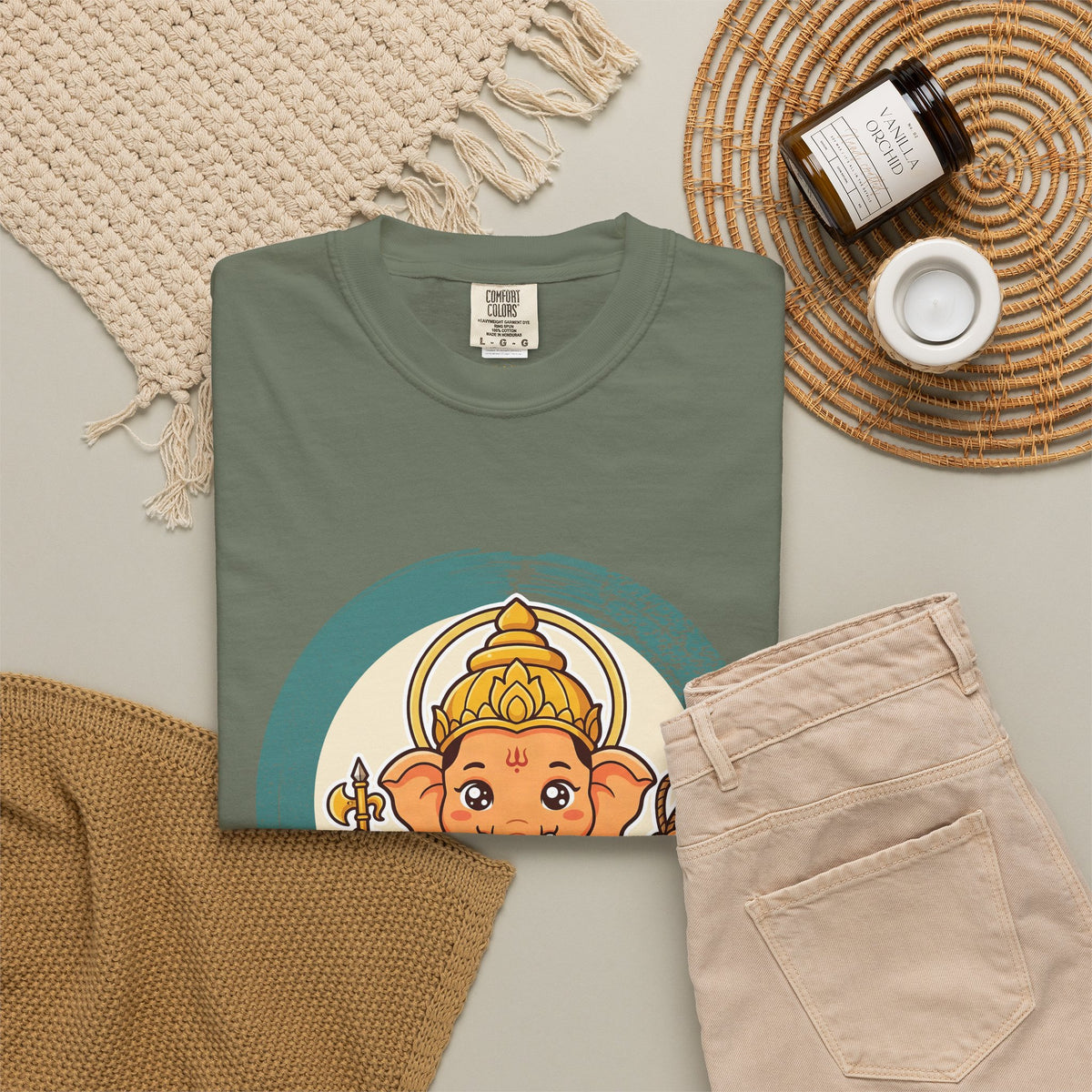 Ganesha · “First things first.” — Garment-Dyed T-Shirt