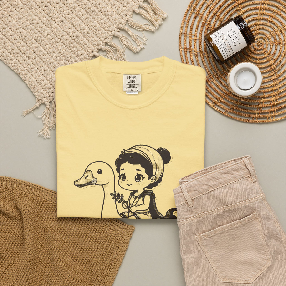 Aphrodite · “Riding a goose, obviously.” — Garment-Dyed One-Ink Tee