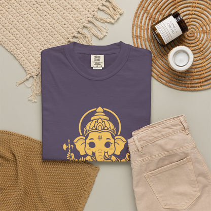 Ganesha · “First things first.” — Garment-Dyed One-Ink Tee