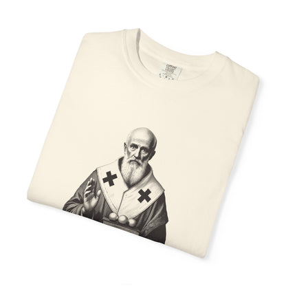 St Nicholas of Myra · “Give in secret.” — Garment-Dyed One-Ink Tee