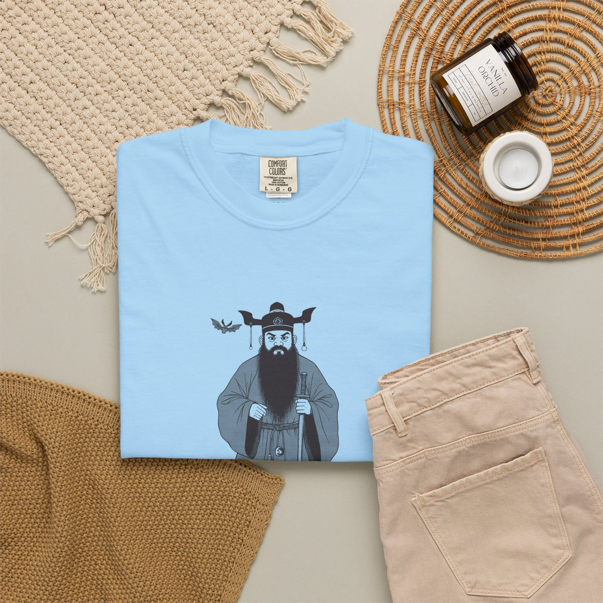 Zhong Kui: The Demon Queller — Garment-Dyed One-Ink Tee
