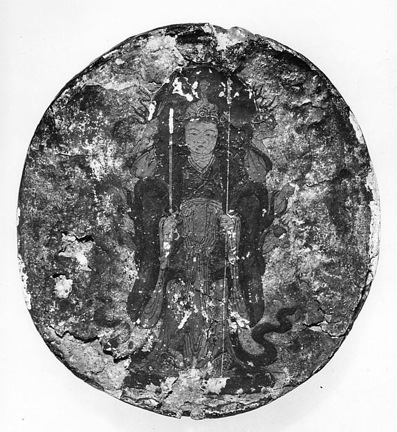 Benzaiten shown with Ugajin, the rice deity whose serpent form is linked to her in Japanese belief.