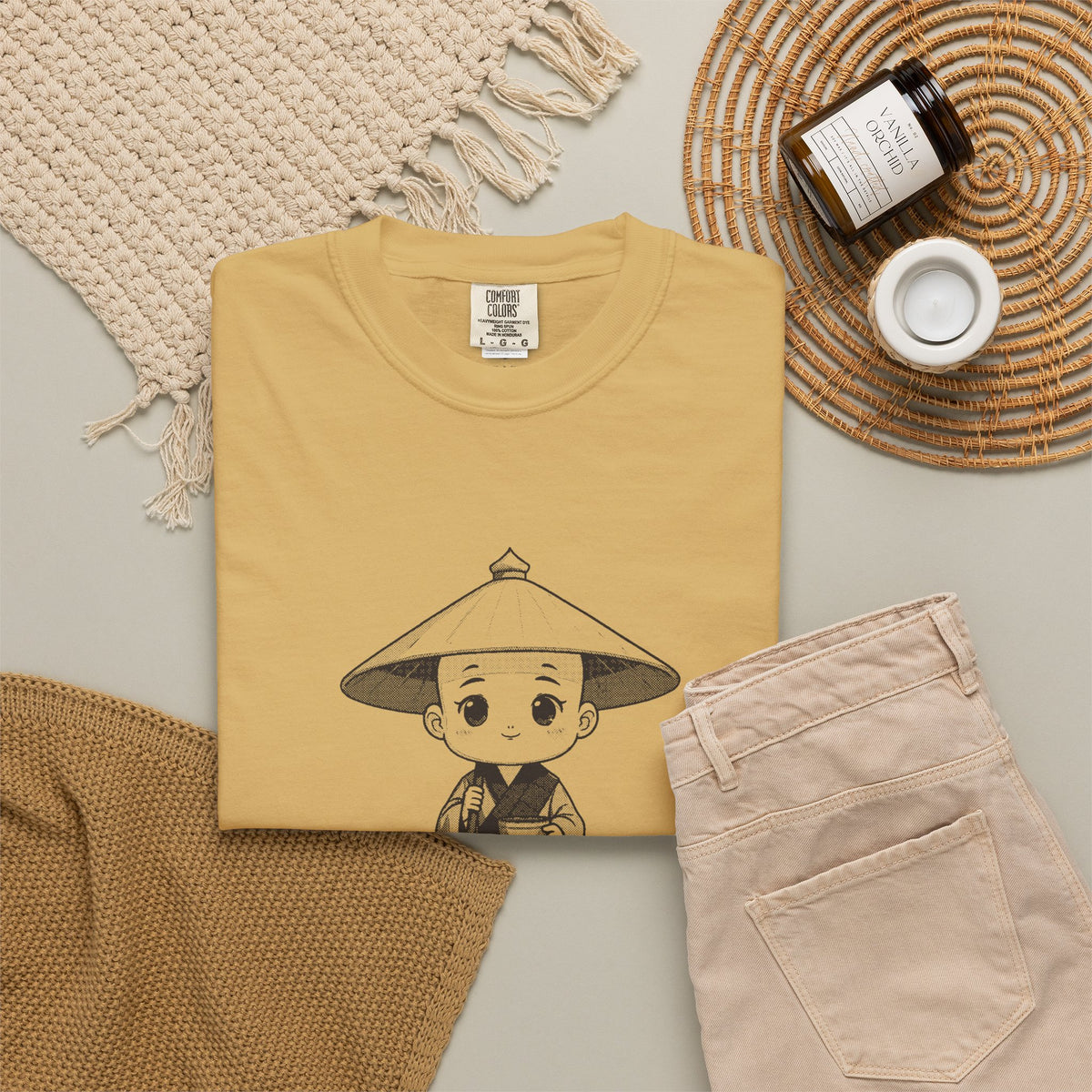 Kōbō Daishi · “Never walking alone.” — Garment-Dyed One-Ink Tee
