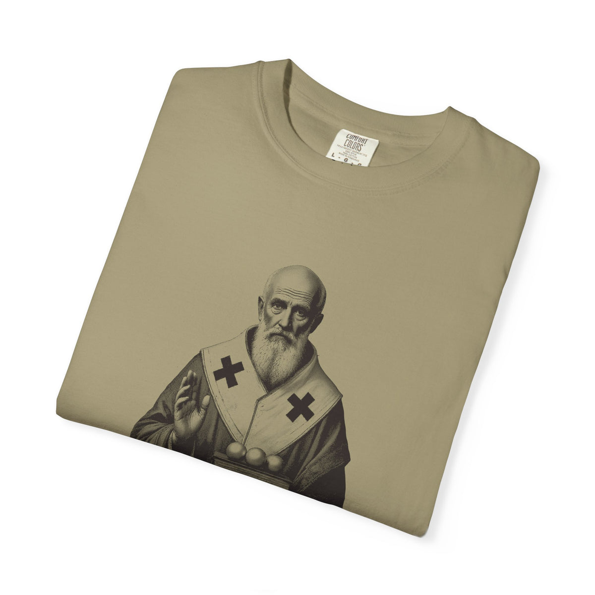 St Nicholas of Myra · “Give in secret.” — Garment-Dyed One-Ink Tee