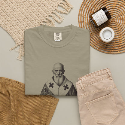 St Nicholas of Myra · “Give in secret.” — Garment-Dyed One-Ink Tee