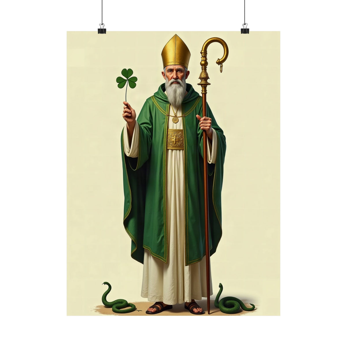 St Patrick: Three Leaves, One God — Art Print