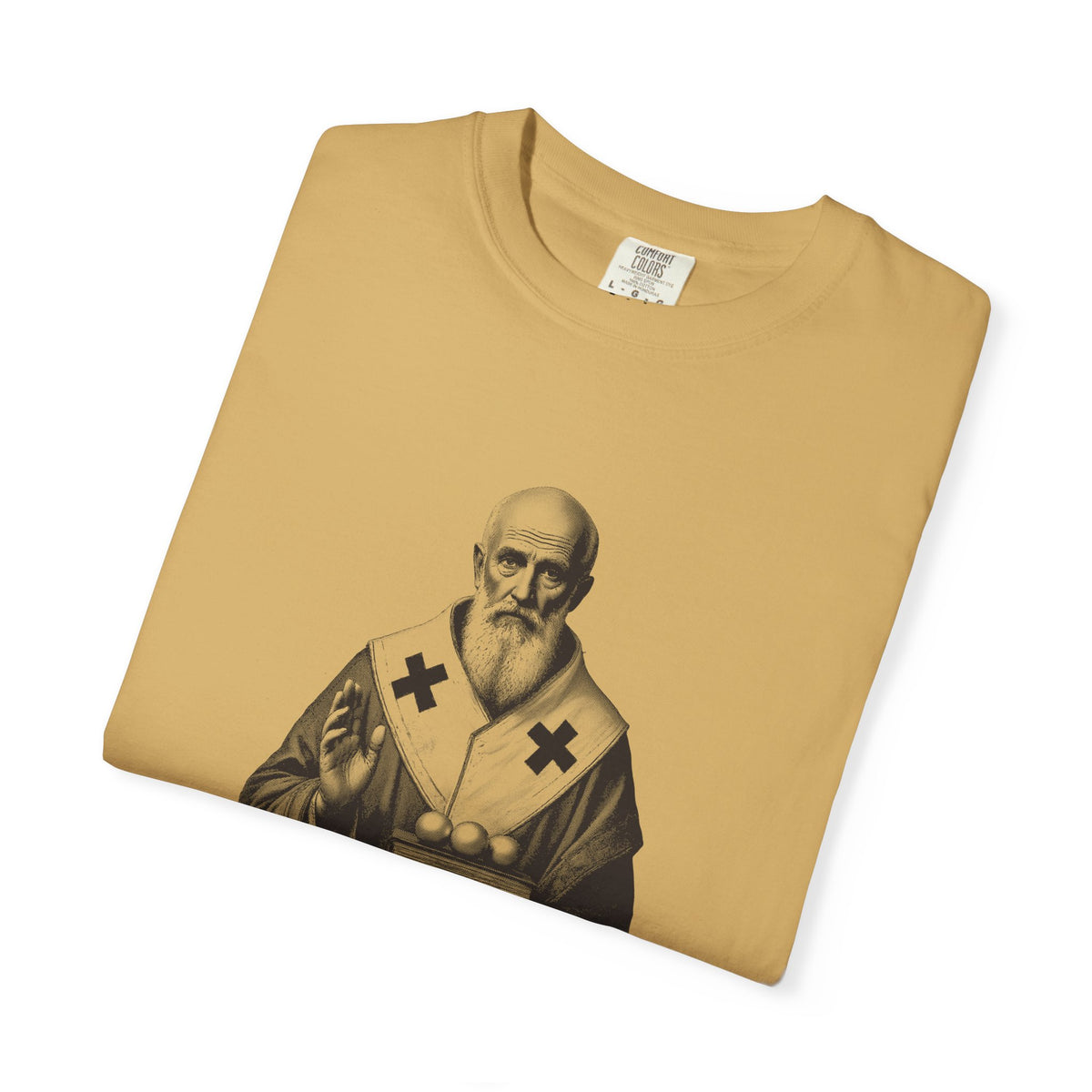 St Nicholas of Myra · “Give in secret.” — Garment-Dyed One-Ink Tee