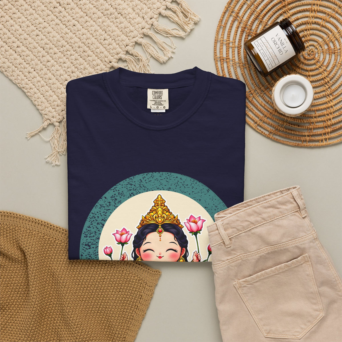Lakshmi: She of the Lotus — Garment-Dyed T-Shirt