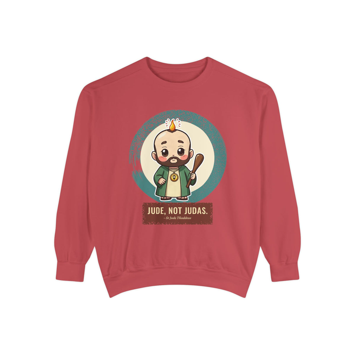 St Jude Thaddeus: Bearer of the Pentecost Flame — Garment-Dyed Sweatshirt