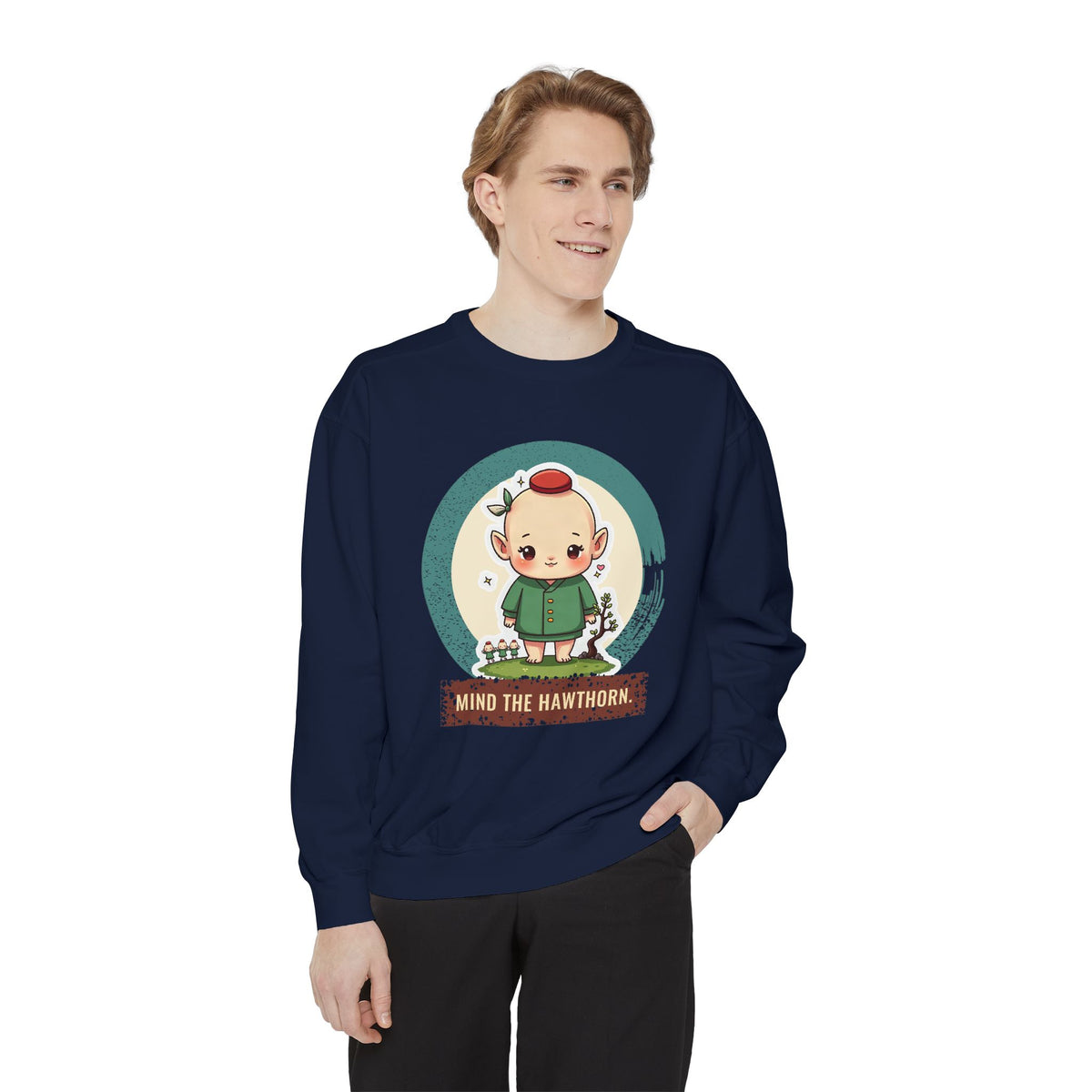 Aos Sí: Green Jacket, Red Cap — Garment-Dyed Sweatshirt