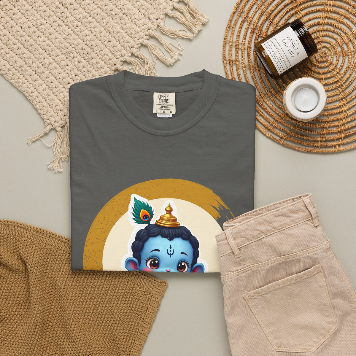 Krishna · “Butter thief. Heart thief.” — Garment-Dyed T-Shirt