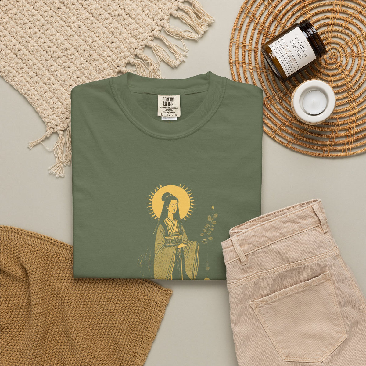 Amaterasu · “Came out of the cave for this.” — Garment-Dyed One-Ink Tee