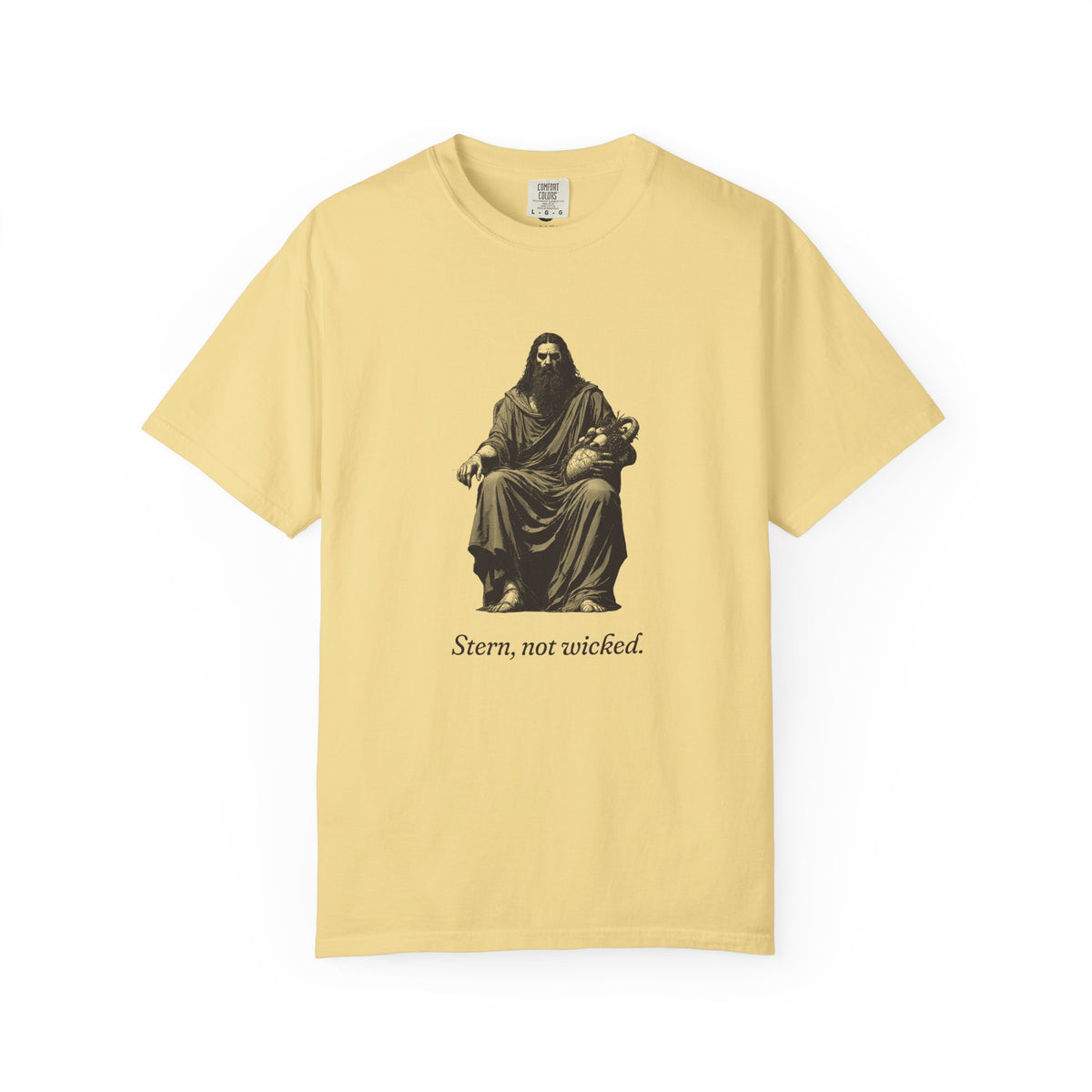 Hades · “Stern, not wicked.” — Garment-Dyed One-Ink Tee