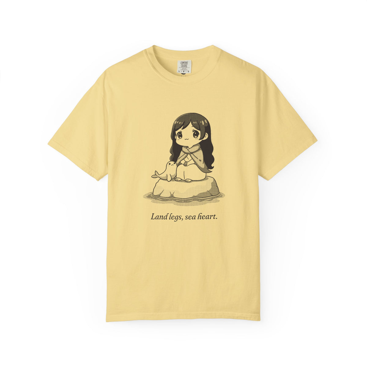 Selkie · “Land legs, sea heart.” — Garment-Dyed One-Ink Tee