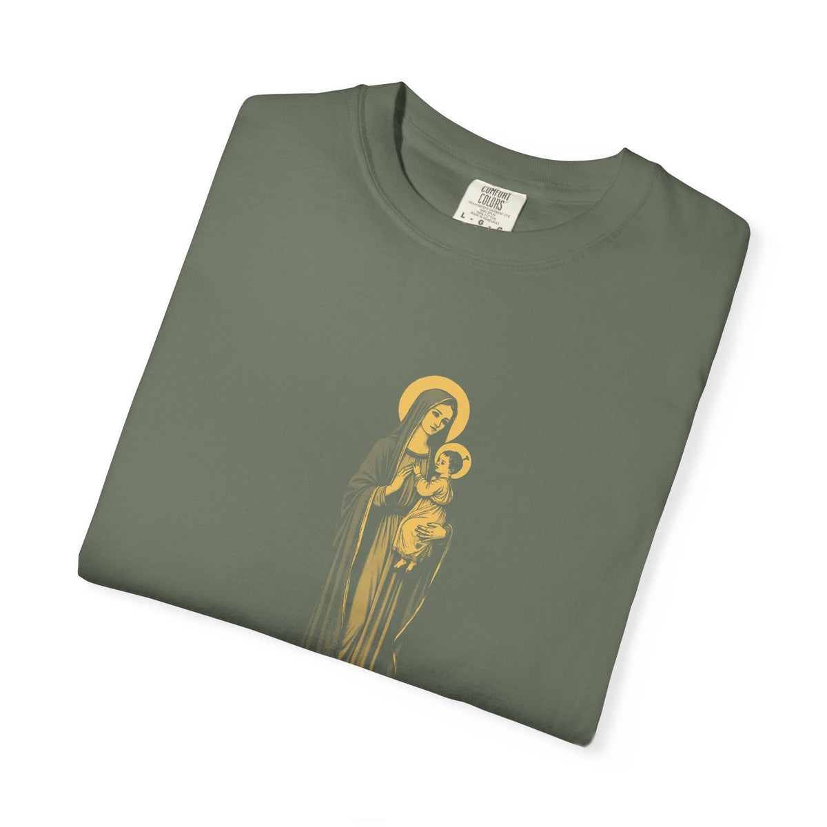 The Virgin Mary · “Ask your mother.” — Garment-Dyed One-Ink Tee