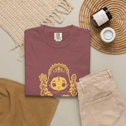 Durga · “Every god chipped in.” — Garment-Dyed One-Ink Tee