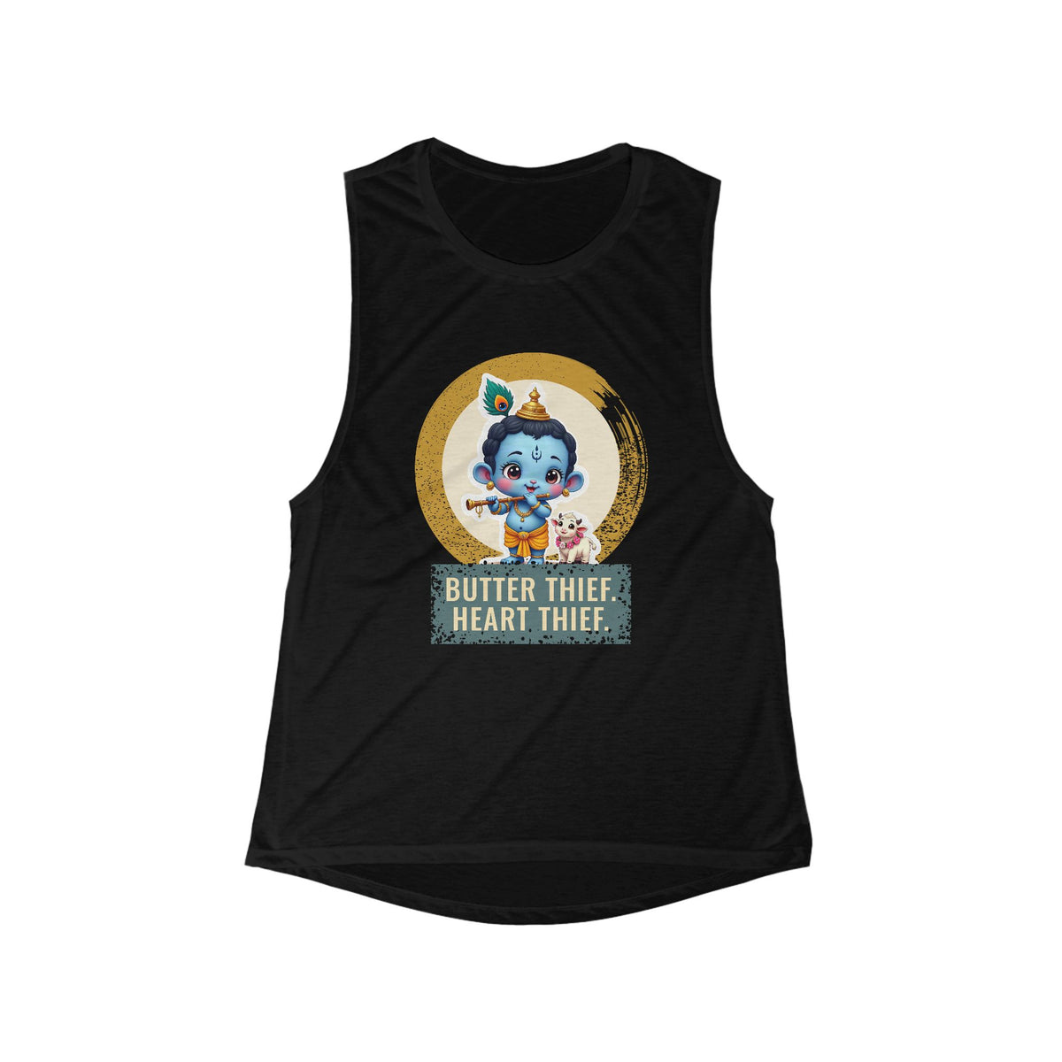 Krishna: Holder of the Flute — Women's Flowy Muscle Tank
