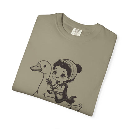 Aphrodite · “Riding a goose, obviously.” — Garment-Dyed One-Ink Tee