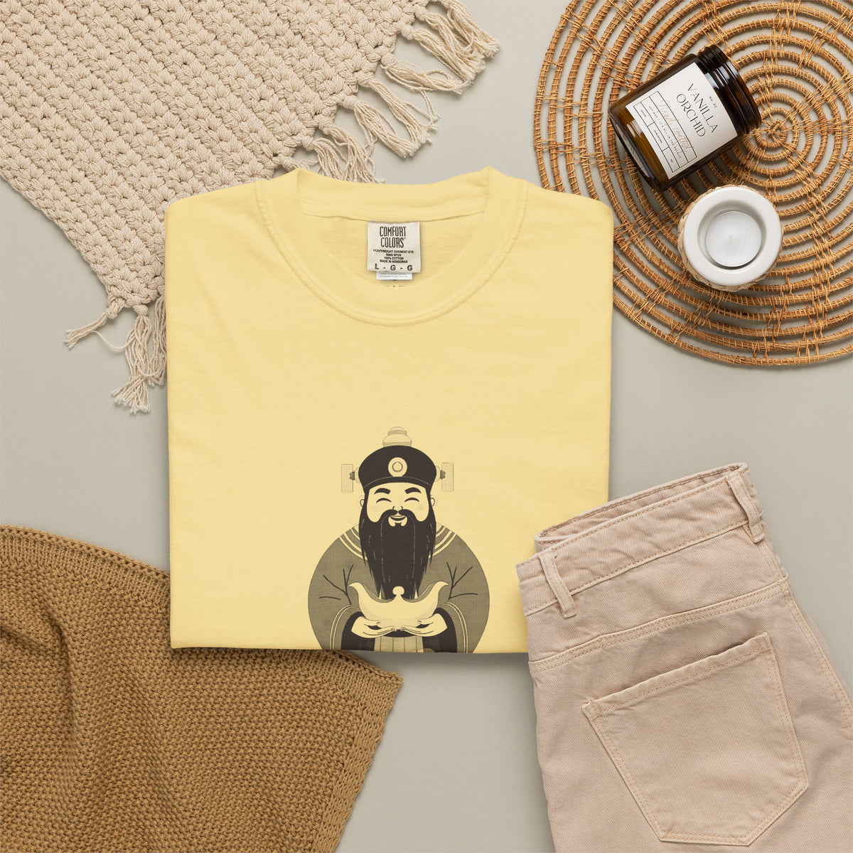 Caishen: The Civil God of Wealth — Garment-Dyed One-Ink Tee