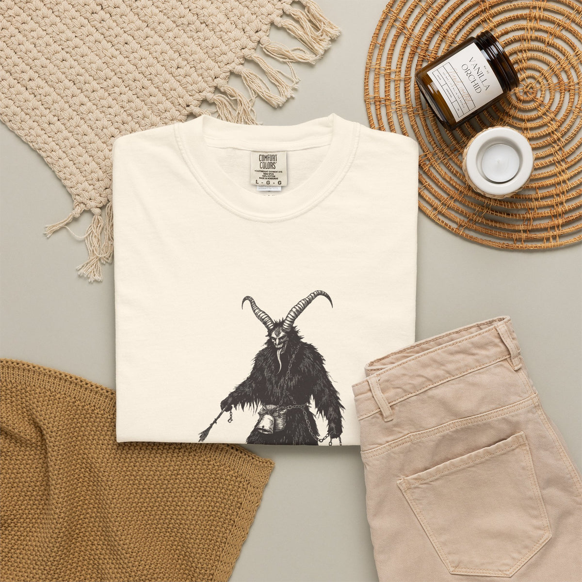 Krampus · “Mostly good this year.” — Garment-Dyed One-Ink Tee
