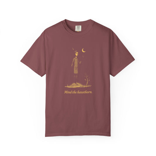 Aos Sí · “Mind the hawthorn.” — Garment-Dyed One-Ink Tee