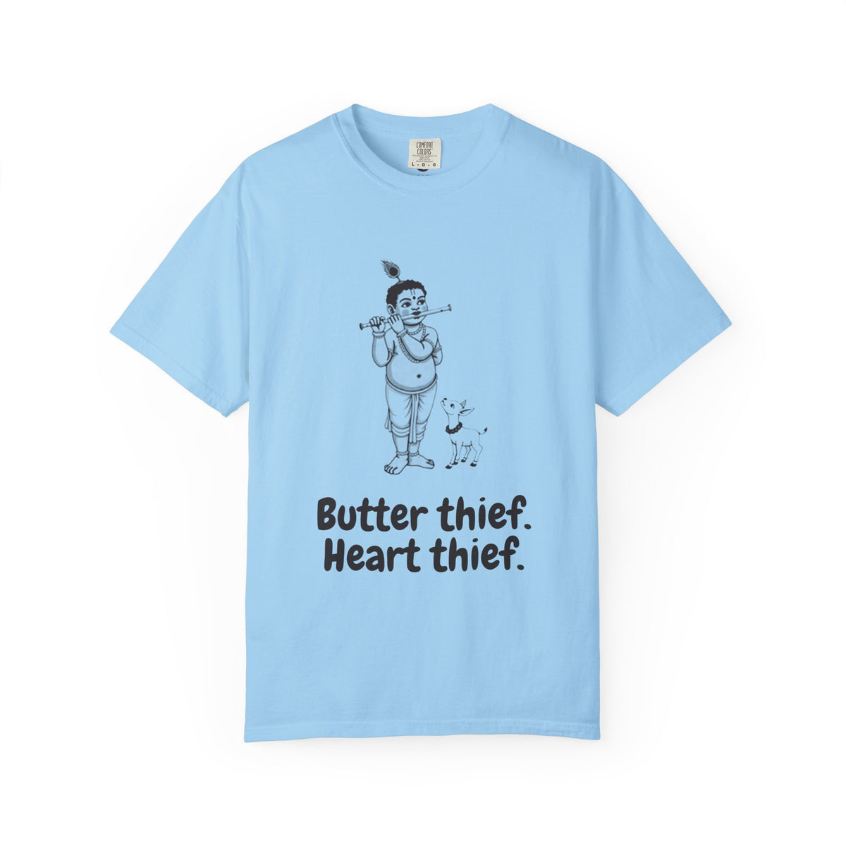 Krishna · “Butter thief. Heart thief.” — Garment-Dyed One-Ink Tee