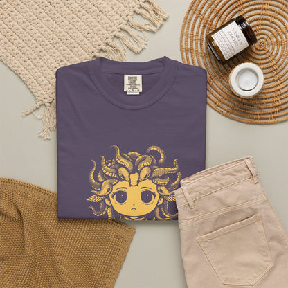 Medusa · “Look again.” — Garment-Dyed One-Ink Tee