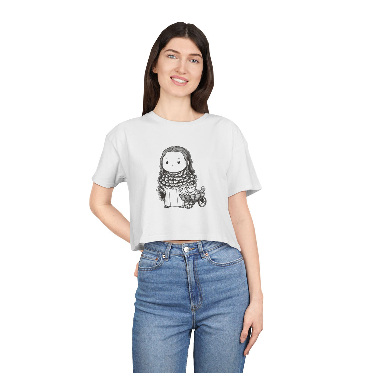 Freyja: Cats at the Reins — Women's Crop Tee